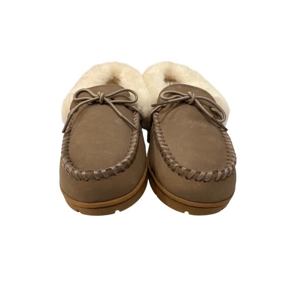 Timberland Tie Moc Sherling Slippers - Taupe Gray - Size 9 - Picture 6 of 7